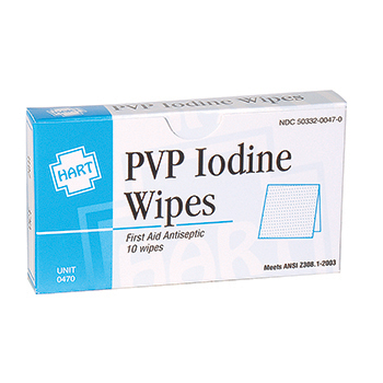 PVP Iodine Wipes, HART, 10/unit