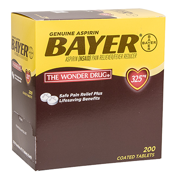 Bayer, Aspirin 325 mg (NSAID), 100/2's box