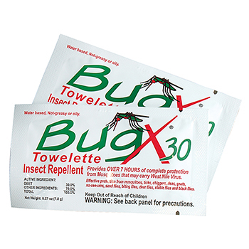 Bug-X, insect repellent towelettes, 25 per box