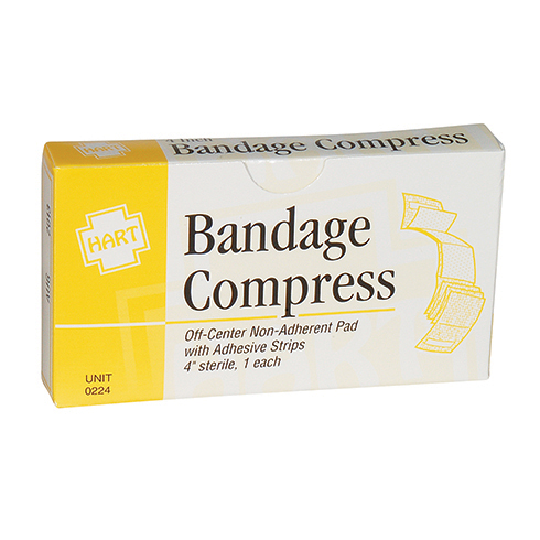 Bandage Compress, HART, 4", 1/unit