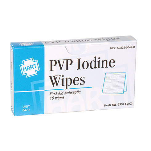 PVP Iodine Wipes, HART, 10/unit