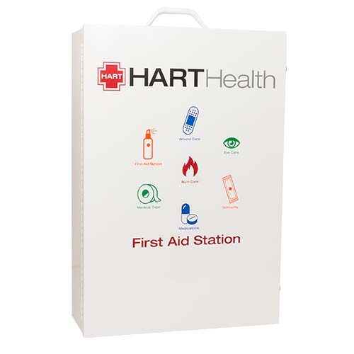 First Aid Station, HART, ANSI 2021 Class A, 4 shelf, stocked