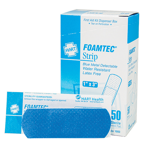 FOAMTEC Strip, HART, blue foam, metal detectable, 50 per box