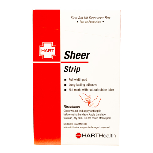 Sheer Strip, HART, adhesive bandages, 3/4" x 3", 50 per box