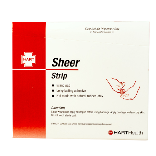 Sheer Strip, HART, adhesive bandages, 1" x 3", 100 per box