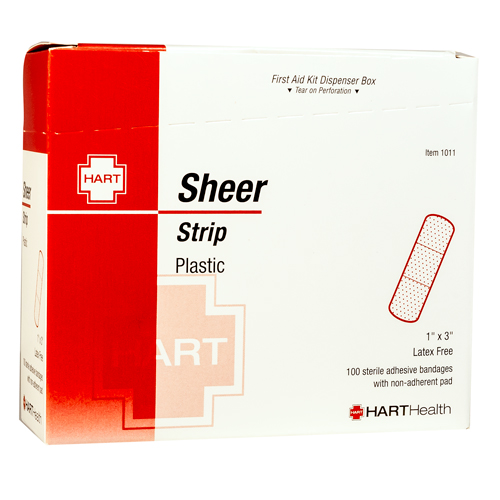 Sheer Strip, HART, adhesive bandages, 1" x 3", 100 per box