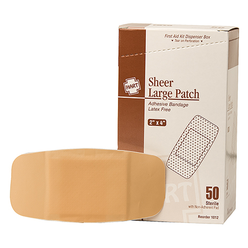 Sheer Large Patch, HART, adhesive bandages, 2' x 4', 50 per box