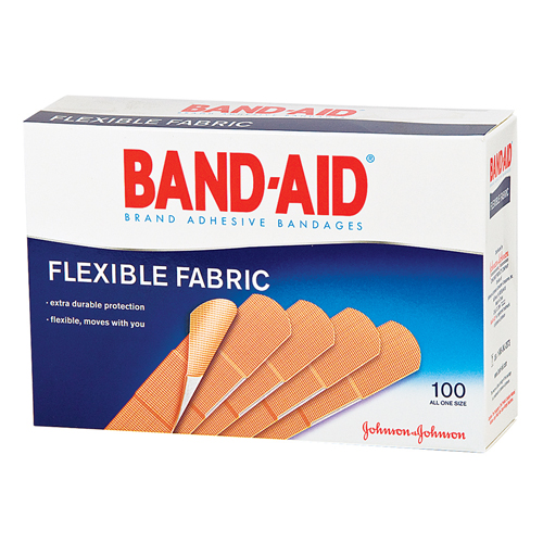 Band-Aid Flexible Fabric, J&J, elastic cloth, strip, 100 per box