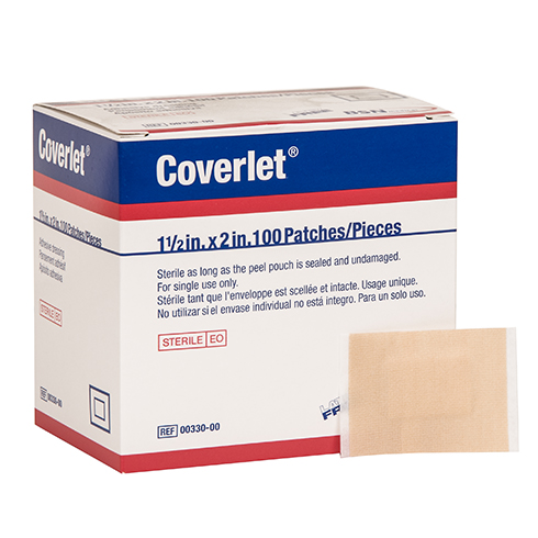 Coverlet Adhesive Bandages, light woven cloth, patch, 100 per box