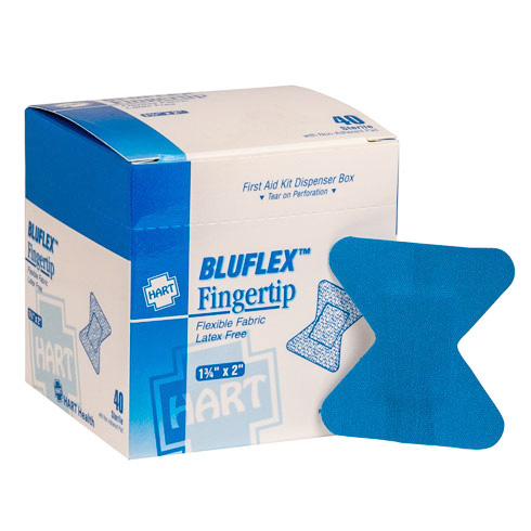 BLUFLEX Fingertip, HART, blue bandages, 40 per box