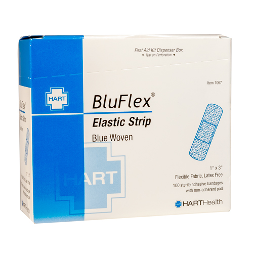 BLUFLEX Elastic Strip, HART, blue bandages, 100 per box
