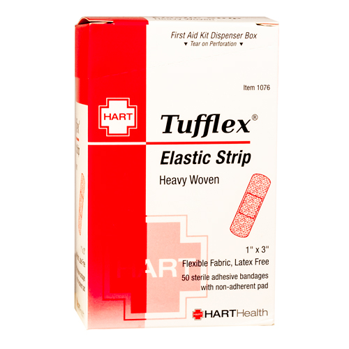 TUFFLEX Elastic Strip, HART, heavy woven elastic cloth, 1' x 3', 50 per box