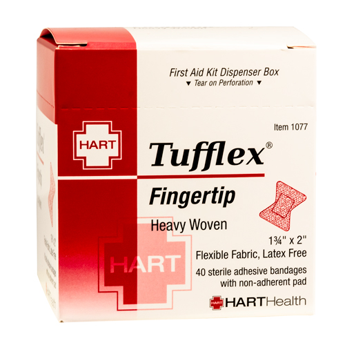  TUFFLEX Fingertip, HART, heavy woven elastic cloth, 40 per box