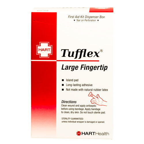 TUFFLEX Large Fingertip, HART, heavy woven elastic cloth, 25 per box