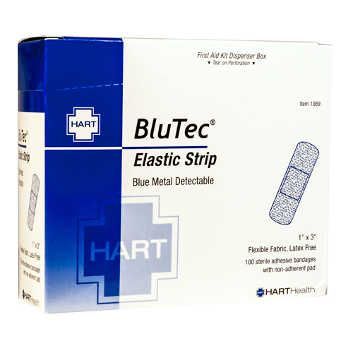 BLUTEC Elastic Strip, HART, blue, metal detectable, 100 per box