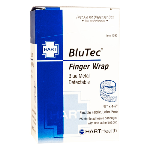 BLUTEC Finger Wrap, HART, blue, metal detectable, 25 per box