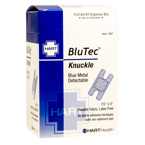 BLUTEC Knuckle, HART, blue, metal detectable, 40 per box