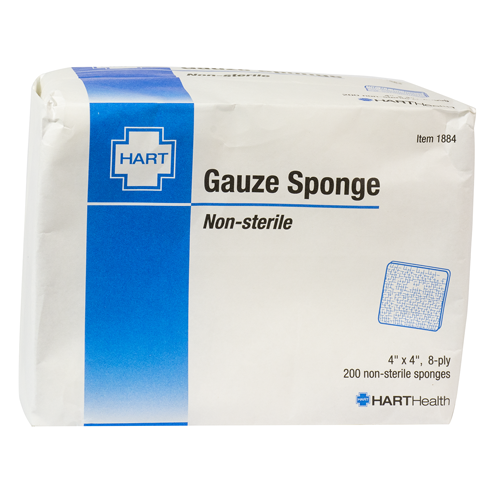 Gauze Sponge, HART, non-sterile, 4 x 4", 200 per package