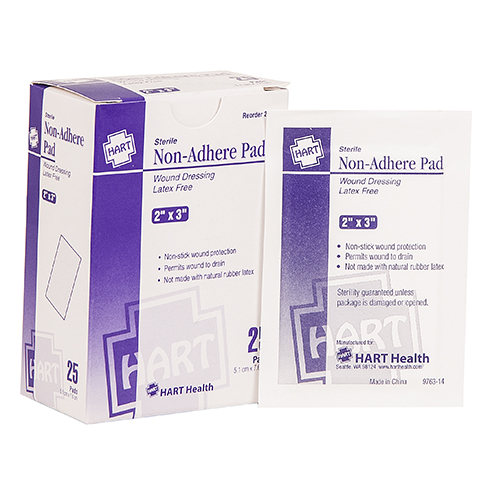 Non-Adhere Pad, HART, non-stick wound pad, 25 per box