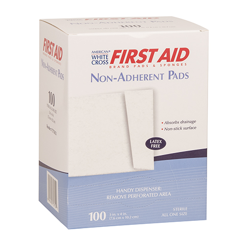 First Aid Non-Adherent Pad, WC, non-stick wound pad, sterile, 100 per box