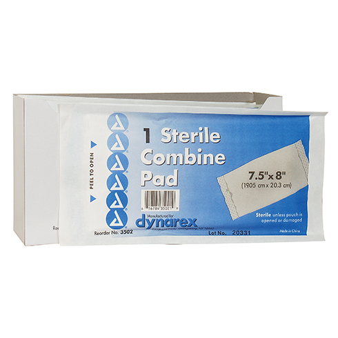 Combine Pad, Dynarex, sterile, ABD, 12 per box