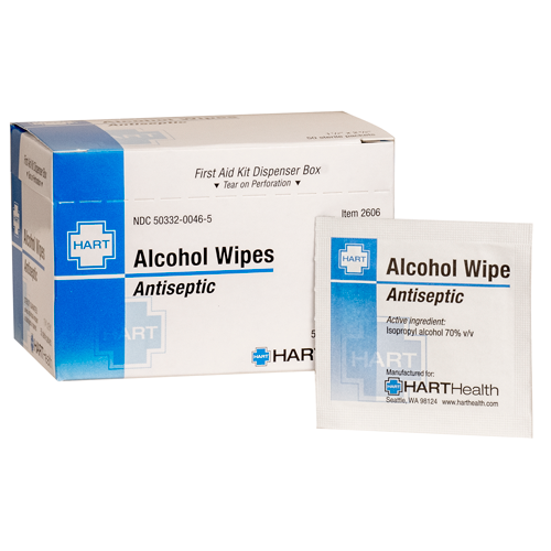 Alcohol Wipes, HART, 50 per box
