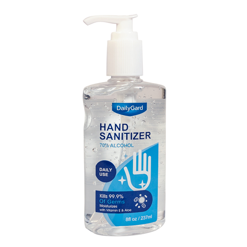 Hand Sanitizer, 70% alcohol, 8 oz pump bottle