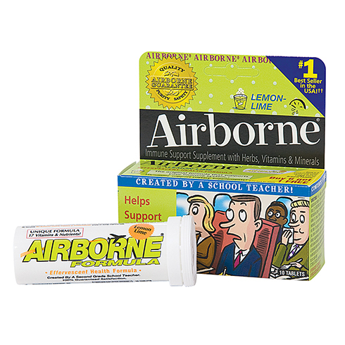 Airborne, Lemon/lime, 10/tube