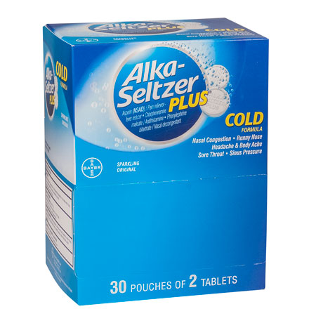 Alka Seltzer Plus, cold tablets, 30/2's per box