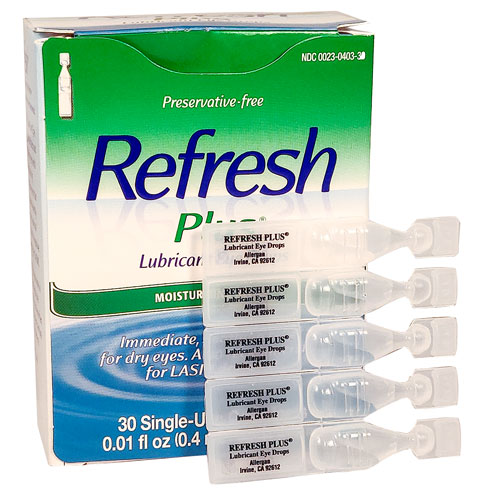 Refresh Plus, eye drops, 0.01 oz vial, 30 per box
