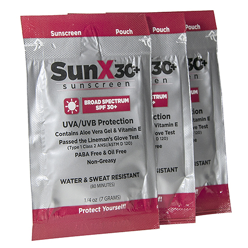 SunX 30+, sunscreen lotion, 1/4 oz packet, 25 per box