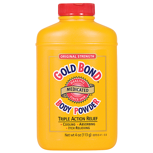 Gold Bond, original strength body powder, 4 oz yellow bottle