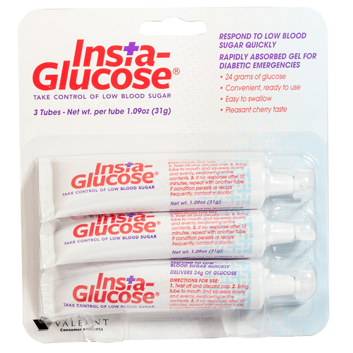 Insta-glucose, 31 gm tube, 3 pack