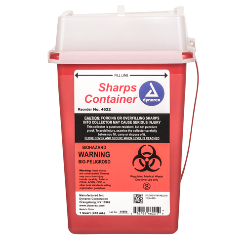 Sharps container, sharps disposal, each