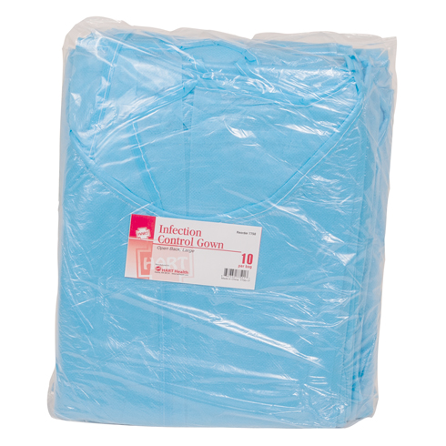 Gown, infection control, large, each