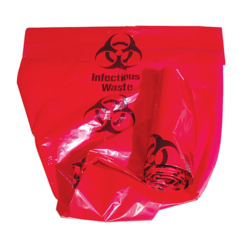 Infectious Waste Bags, biohazard, 1 gallon, 20 per roll