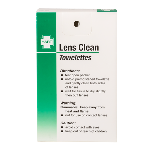 Lens Clean Towelettes, HART, 100 per box